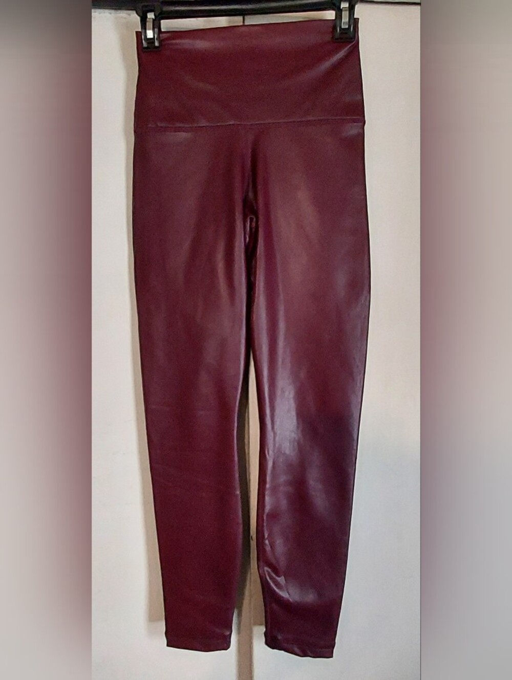 Faux Leather Burgundy Women’s Leggings Small